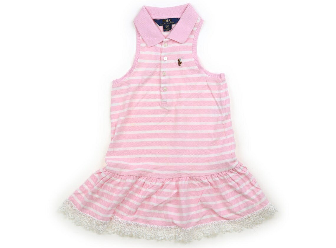 ポロラルフローレン POLO RALPH LAUREN ワンピース 110 女の子 ピンク　オフホワイト　ボーダー 子供服 ベビー服 キッズ アウトレット ユーズド 【中古】キッズ・ベビー・マタニティ