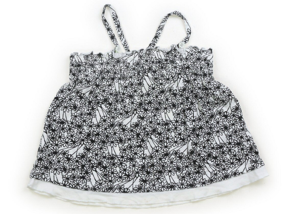COMME CA FILLE Tank Top/Camisole, Size 90, Girls, White/Black/Floral Pattern, Children's Clothing, Baby Clothes, Kids, Outlet, Used [Pre-owned] Kids, Baby, Maternity