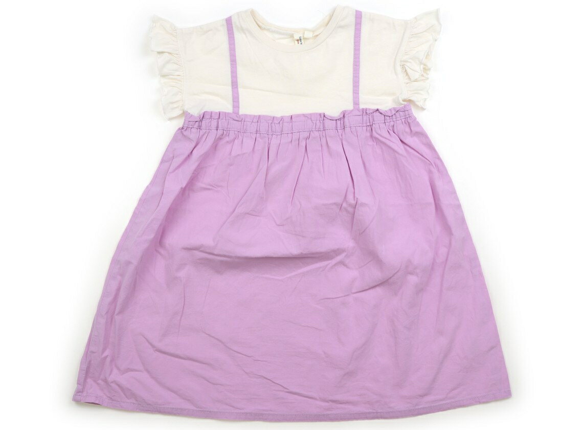 Rakuten - ラーゴム Lagom ワンピース 110 女の子 アイボリー、ラベンダー 子供服 ベビー服 キッズ アウトレット ユーズド 【中古】キッズ・ベビー・マタニティ