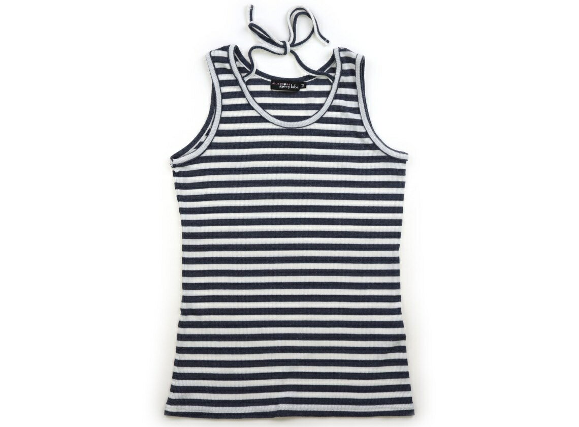 BLUE CROSS Tank Top/Camisole, Size 150, Girls, Ivory/Navy/Striped, Children's Clothing, Baby Clothes, Kids, Outlet, Used [Pre-owned] Kids, Baby, Maternity