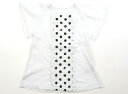 ハッカ HAKKA Tシャツ・カットソー 120 女の子 白、黒ドット、フリル 子供服 ベビー服 キッズ アウトレット ユーズド 【中古】キッズ・ベビー・マタニティ