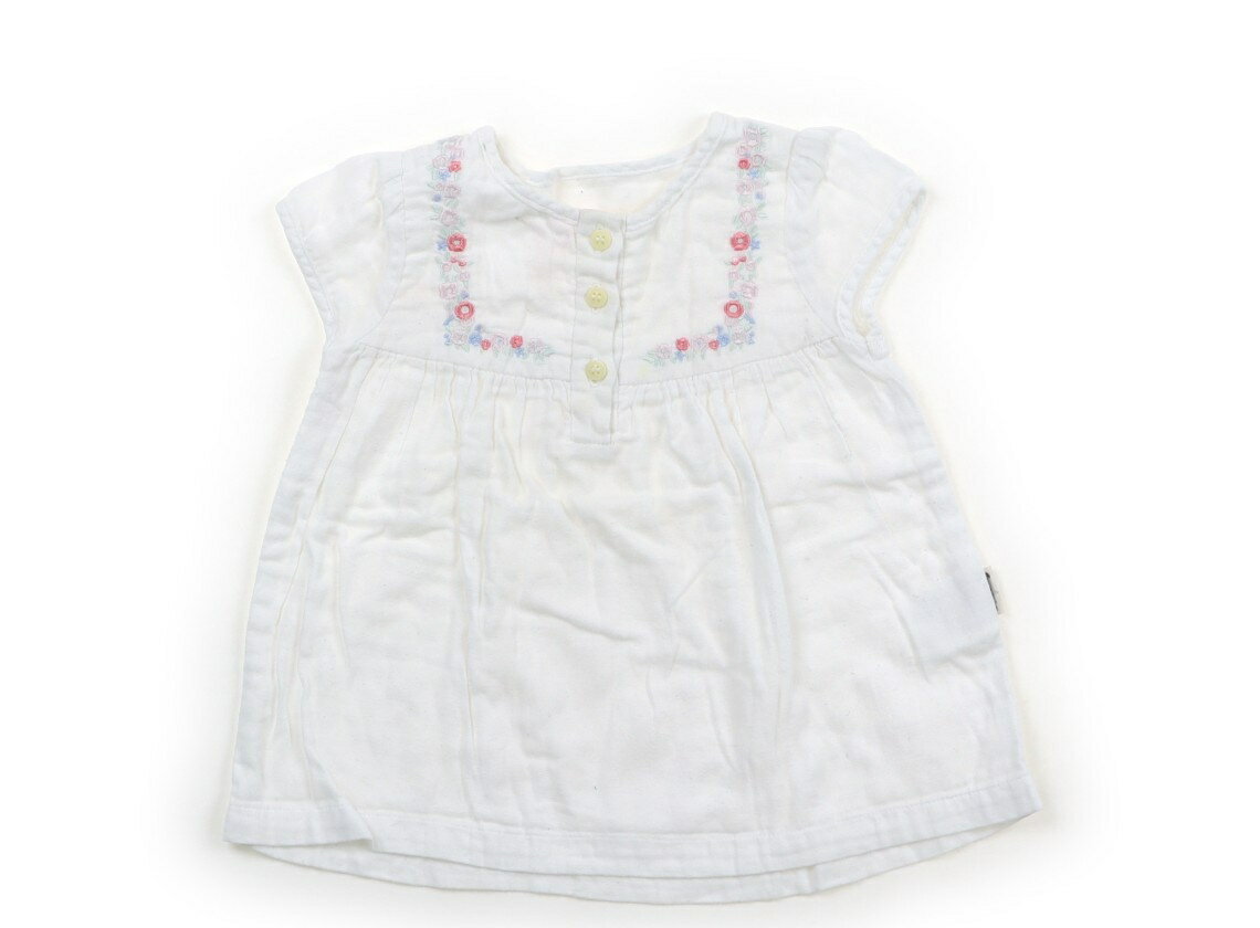 コムサイズム COMME CA ISM シャツ・ブラウス 90 女の子 白・赤・青・花柄刺繍 子供服 ベビー服 キッズ アウトレット ユーズド 【中古】キッズ・ベビー・マタニティ