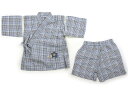ファミリア familiar 浴衣・甚平・季節のイベント 90 男の子 白、黒・青チェック、クマ 子供服 ベビー服 キッズ アウトレット ユーズド 【中古】キッズ・ベビー・マタニティ