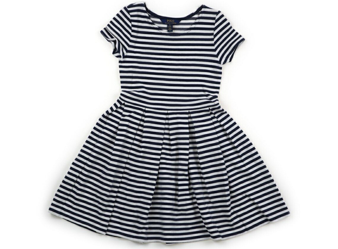 ポロラルフローレン POLO RALPH LAUREN ワンピース 140 女の子 ネイビー・ホワイト・ボーダー 子供服 ベビー服 キッズ アウトレット ユーズド 【中古】キッズ・ベビー・マタニティ