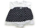 ベベ プチ ポワ ヴェール BeBe Petits Pois Vert ロンパース 80 女の子 ネイビー オフホワイト 子供服 ベビー服 キッズ アウトレット ユーズド 【中古】キッズ・ベビー・マタニティ
