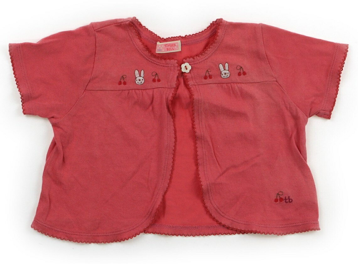 　ブランド 　TINKERBELL(ティンカーベル) 　カテゴリー 　カーディガン 　サイズ 　90サイズ 　色 　スカーレット 　状態 　★★★ 　記名 　なし 　ジャンル 　Girl コットン素材。ボレロタイプ。白っぽい色褪せと毛羽立ちがありますが、まだまだお使いいただけそうです。 ＊【状態】【サイズ】に関しての詳しい説明はこちら