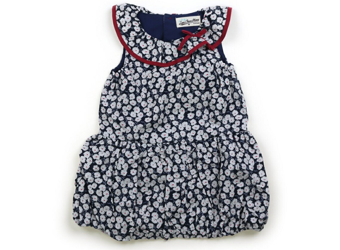 ラブ＆ピース＆マネー Love&Peace&Money ワンピース 90 女の子 紺、白花柄、ボルドー 子供服 ベビー服 キッズ アウトレット ユーズド 【中古】キッズ・ベビー・マタニティ