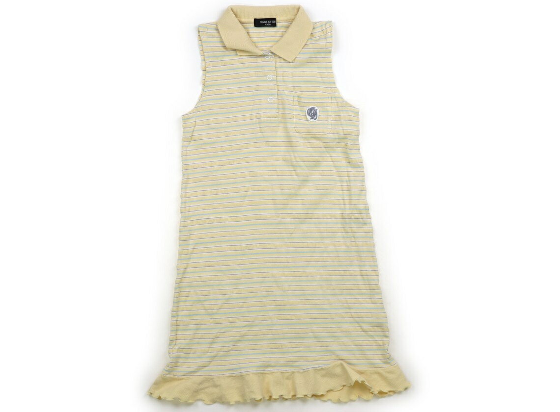 コムサイズム COMME CA ISM ワンピース 130 女の子 黄色、白・青ボーダー 子供服 ベビー服 キッズ アウトレット ユーズド 【中古】キッズ・ベビー・マタニティ