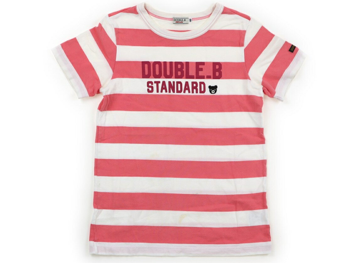 　ブランド 　Double B(ダブルB) 　カテゴリー 　Tシャツ・カットソー 　サイズ 　140サイズ 　色 　オフホワイト・サーモンピンクボーダー 　状態 　★★（返品不可） 　記名 　なし 　ジャンル 　Girl 前身頃に、複数のシミあり。全体に色あせ・毛羽立ちがありますが、普段使いにいかがでしょうか。 ＊【状態】【サイズ】に関しての詳しい説明はこちら