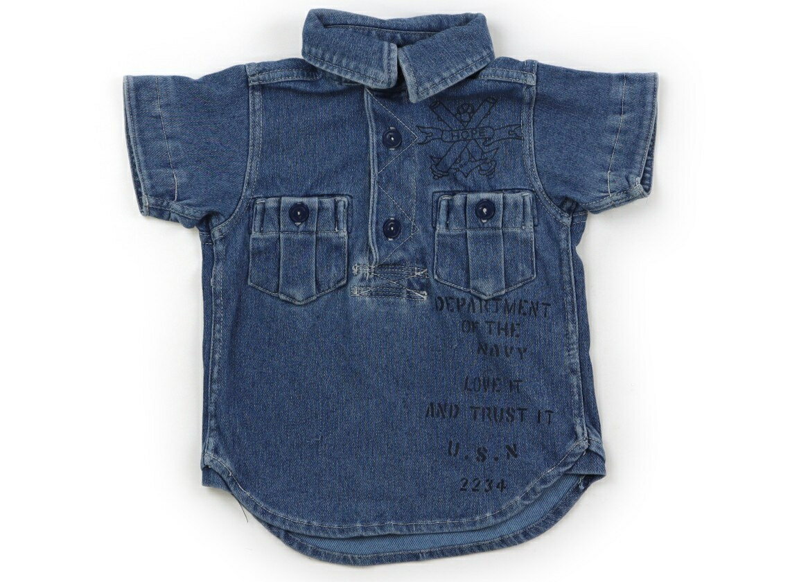 FOキッズ F.O.KIDS シャツ・ブラウス 80 男の子 ブルー 子供服 ベビー服 キッズ アウトレット ユーズド..