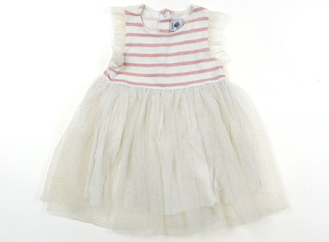 プチバトー PETIT BATEAU ワンピース 80 女の子 ピンク・ホワイト・ゴールド 子供服 ベビー服 キッズ アウトレット ユーズド 【中古】キッズ・ベビー・マタニティ