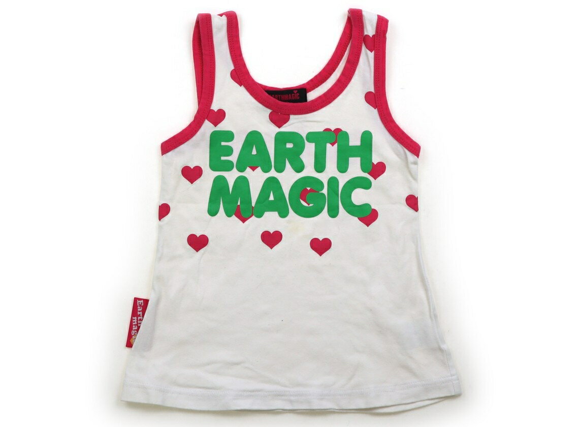 어스 매직 EARTHMAGIC 탱크 탑 캐미솔 110 여자 핑크, 화이트 어린이 옷 아기 옷 키즈 아울렛 유즈드 [중고] 키즈 아기 출산
