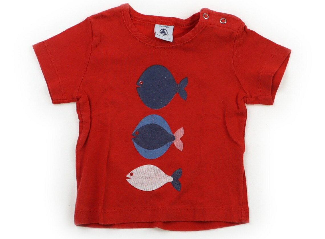 　ブランド 　PETIT BATEAU(プチバトー) 　カテゴリー 　Tシャツ・カットソー 　サイズ 　60サイズ 　色 　赤・紺白魚 　状態 　★★（返品不可） 　記名 　なし 　ジャンル 　Boy 6m/67cm表記。全体に毛羽立ち、毛玉、プリントのひび割れがありますがまだお使いいただけそうです。 ＊【状態】【サイズ】に関しての詳しい説明はこちら