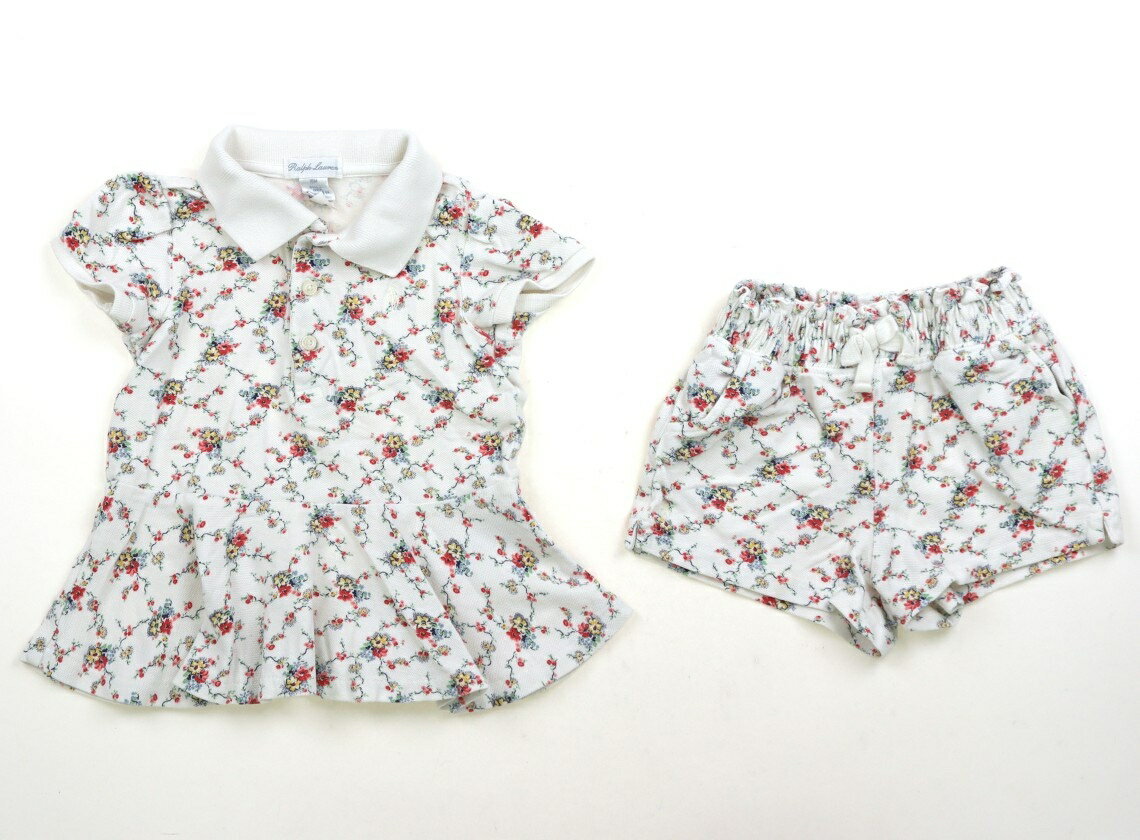 ラルフローレン Ralph Lauren 上下セット 80 女の子 白、マルチカラー花柄 子供服 ベビー服 キッズ アウトレット ユーズド 【中古】キッズ・ベビー・マタニティ