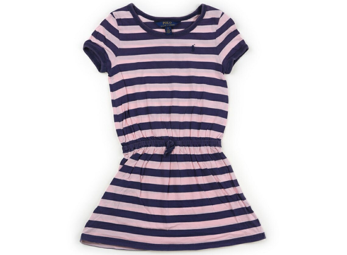 ポロラルフローレン POLO RALPH LAUREN ワンピース 120 女の子 パープル・パステルピンクボーダー 子供服 ベビー服 キッズ アウトレット ユーズド 【中古】キッズ・ベビー・マタニティ