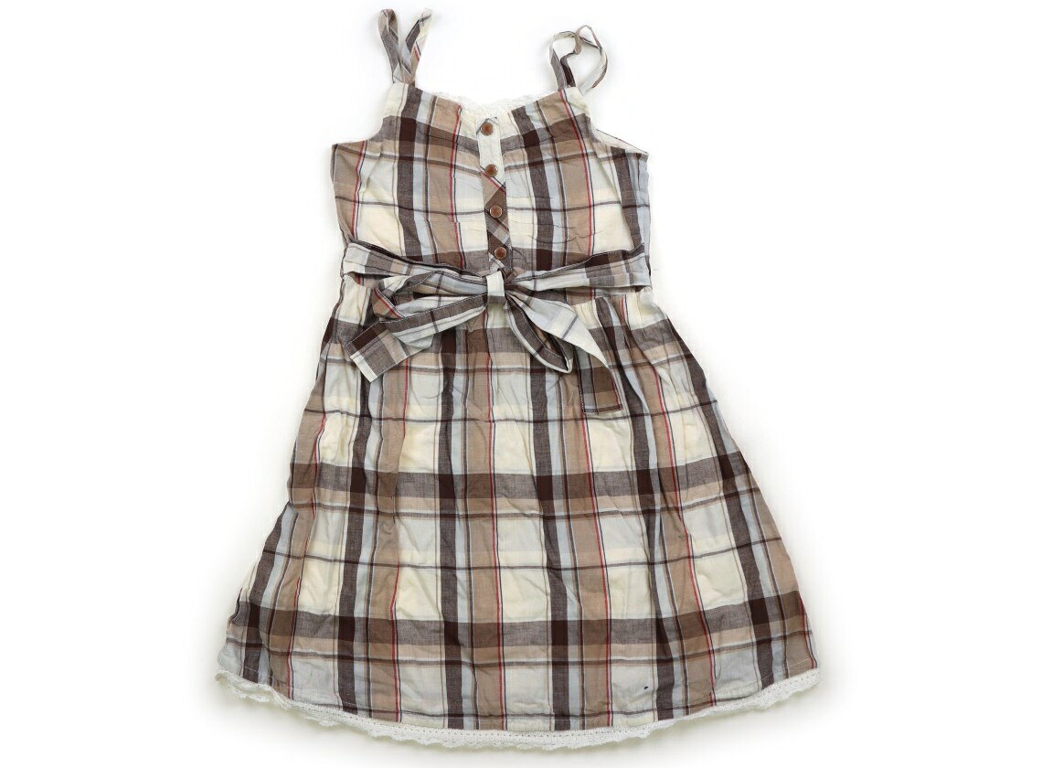 コムサフィユ COMME CA FILLE ワンピース 120 女の子 茶、アイボリー、チェック、レース 子供服 ベビー服 キッズ アウトレット ユーズド 【中古】キッズ・ベビー・マタニティ