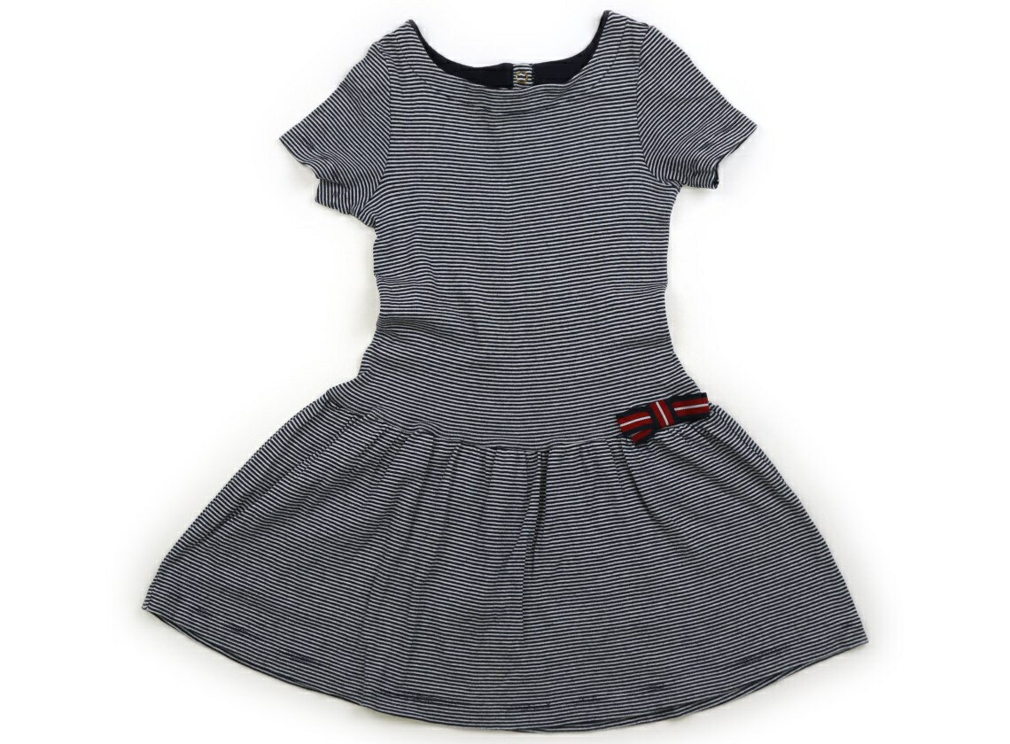 プチバトー PETIT BATEAU ワンピース 110 女の子 ボーダー、白、ネイビー 子供服 ベビー服 キッズ アウトレット ユーズド 【中古】キッズ・ベビー・マタニティ