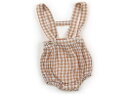 アプレレクール apres les cours ベビーオーバーオール 70 女の子 ベージュ・チェック 子供服 ベビー服 キッズ アウトレット ユーズド 【中古...