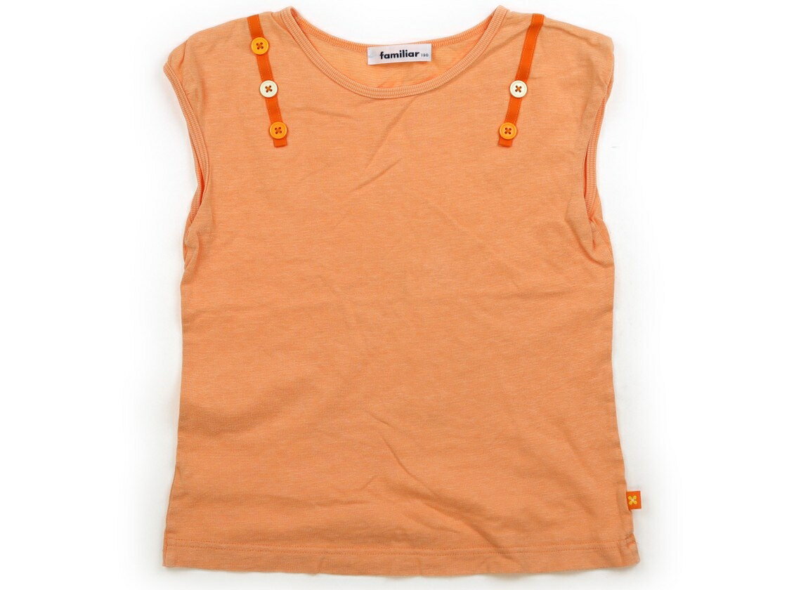 ファミリア familiar Tシャツ・カットソー 130 女の子 オレンジ 子供服 ベビー服 キッズ アウトレット ユーズド 【中古】キッズ・ベビー・マタニティ