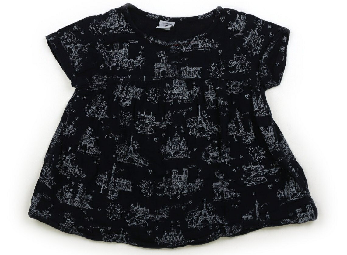 プチバトー PETIT BATEAU Tシャツ・カットソー 100 女の子 ネイビー・総柄 子供服 ベビー服 キッズ アウトレット ユーズド 【中古】キッズ・ベビー・マタニティ