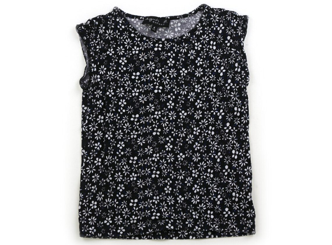 アニエスベー agnes.b Tシャツ・カットソー 110 女の子 ブラック・ブルー・ホワイト・総柄 子供服 ベビー服 キッズ アウトレット ユーズド 【中古】キッズ・ベビー・マタニティ