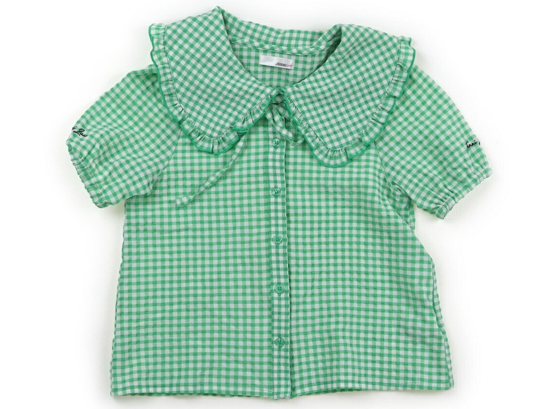 ジェニィ JENNI シャツ・ブラウス 140 女の子 白緑チェック 子供服 ベビー服 キッズ アウトレット ユー..