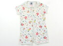 プチバトー PETIT BATEAU カバーオール 70 女の子 オフホワイト・ピンク系フルーツ柄 子供服 ベビー服 キッズ アウトレット ユーズド 【中古】キ...