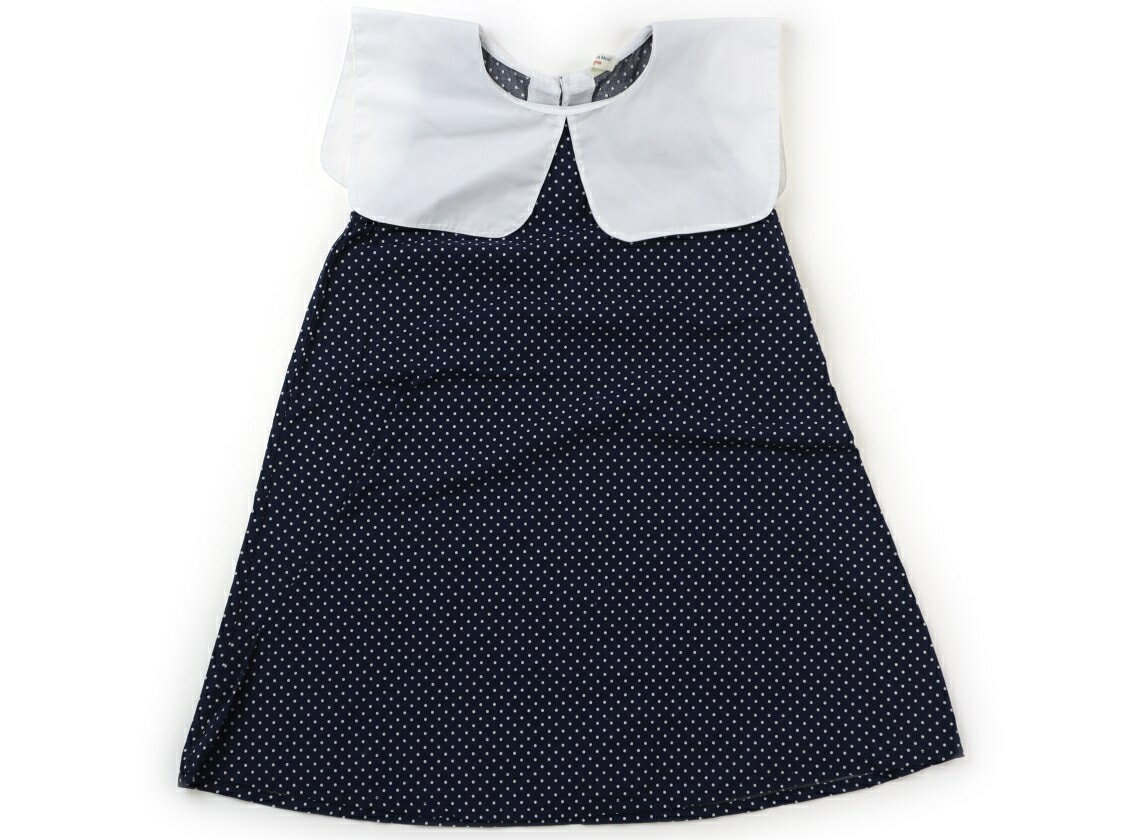 Dresses - ラーゴム Lagom ワンピース 110 女の子 ネイビー、白、ドット 子供服 ベビー服 キッズ アウトレット ユーズド 【中古】キッズ・ベビー・マタニティ
