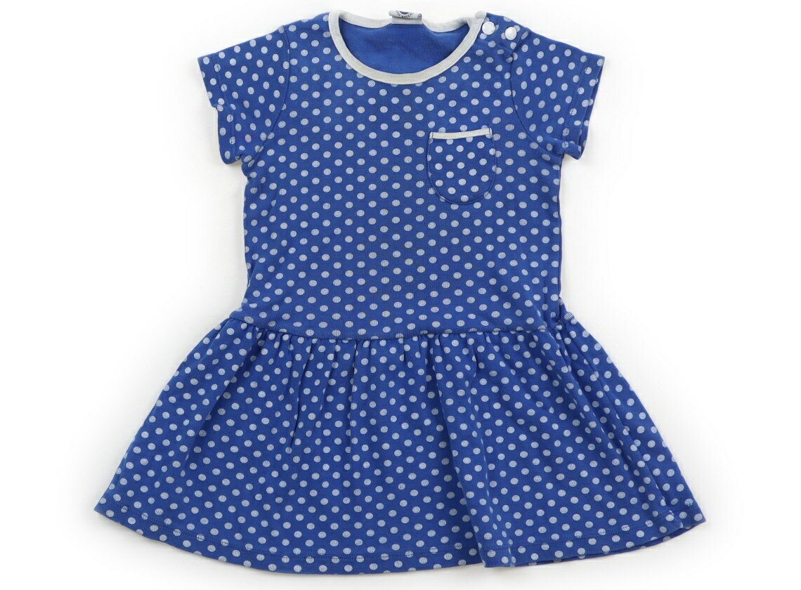 プチバトー PETIT BATEAU ワンピース 80 女の子 ブルー、白ドット 子供服 ベビー服 キッズ アウトレット ユーズド 【中古】キッズ・ベビー・マタニティ