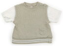 プティマイン petit main Tシャツ・カットソー 90 男の子 サンドベージュ・ホワイト 子供服 ベビー服 キッズ アウトレット ユーズド 【中古】キッズ・ベビー・マタニティ