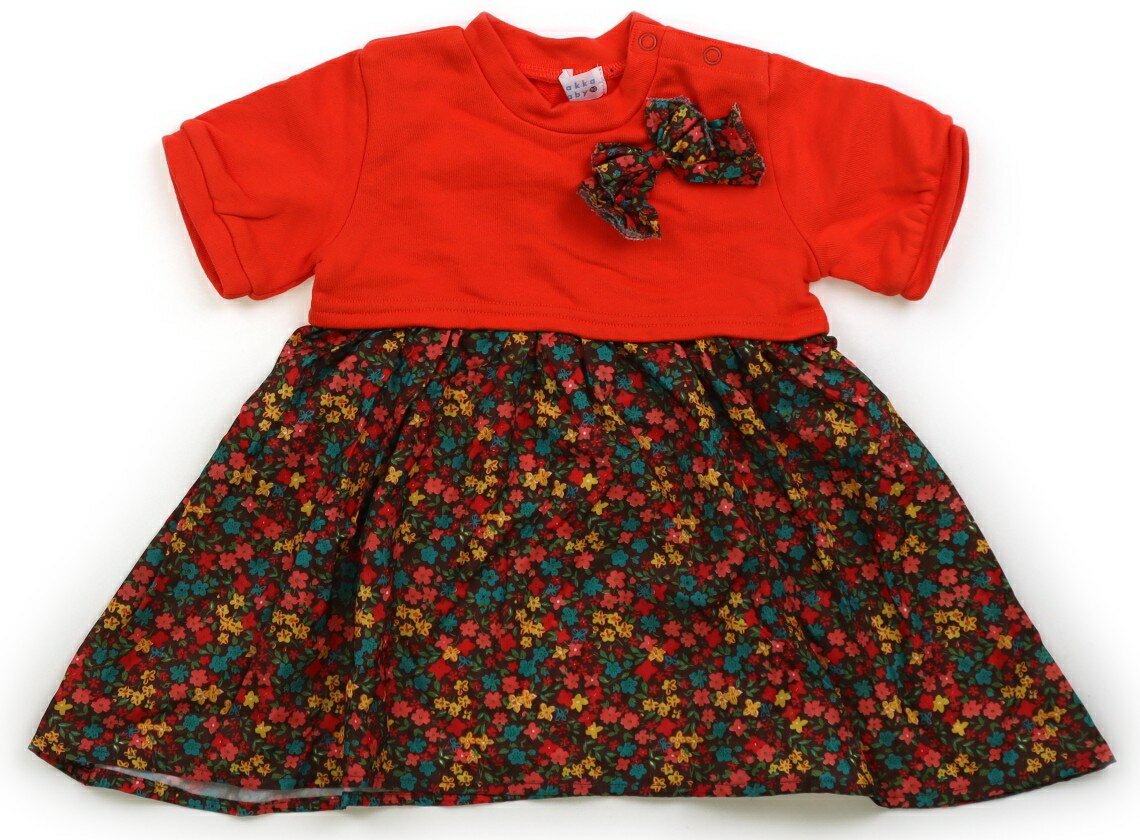 ハッカ HAKKA チュニック 90 女の子 タンジェリンオレンジ・ブラウン・お花 子供服 ベビー服 キッズ ア..