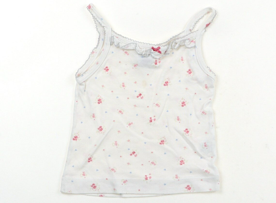 プチバトー PETIT BATEAU タンクトップ・キャミソール 80 女の子 オフホワイト・ポインク花柄 子供服 ベビー服 キッズ アウトレット ユーズド 【中古】キッズ・ベビー・マタニティ