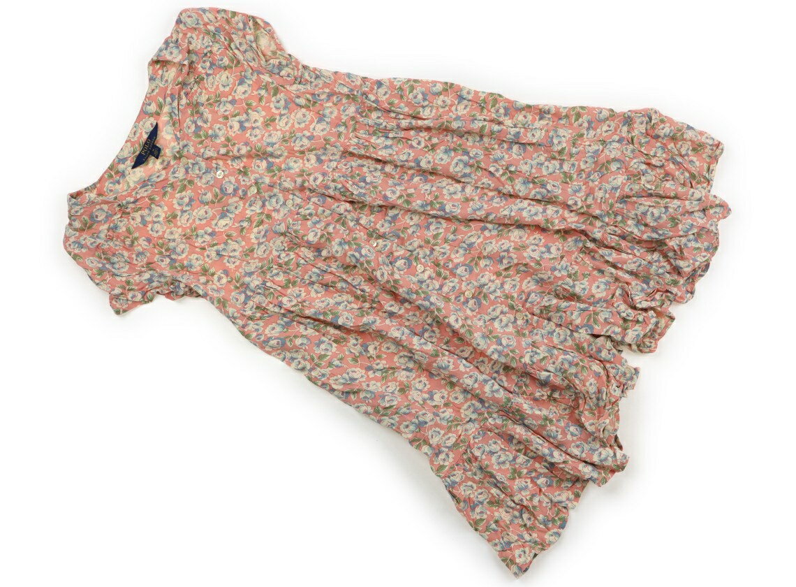 ポロラルフローレン POLO RALPH LAUREN ワンピース 150 女の子 サーモンピンク・花柄 子供服 ベビー服 キッズ アウトレット ユーズド 【中古】キッズ・ベビー・マタニティ