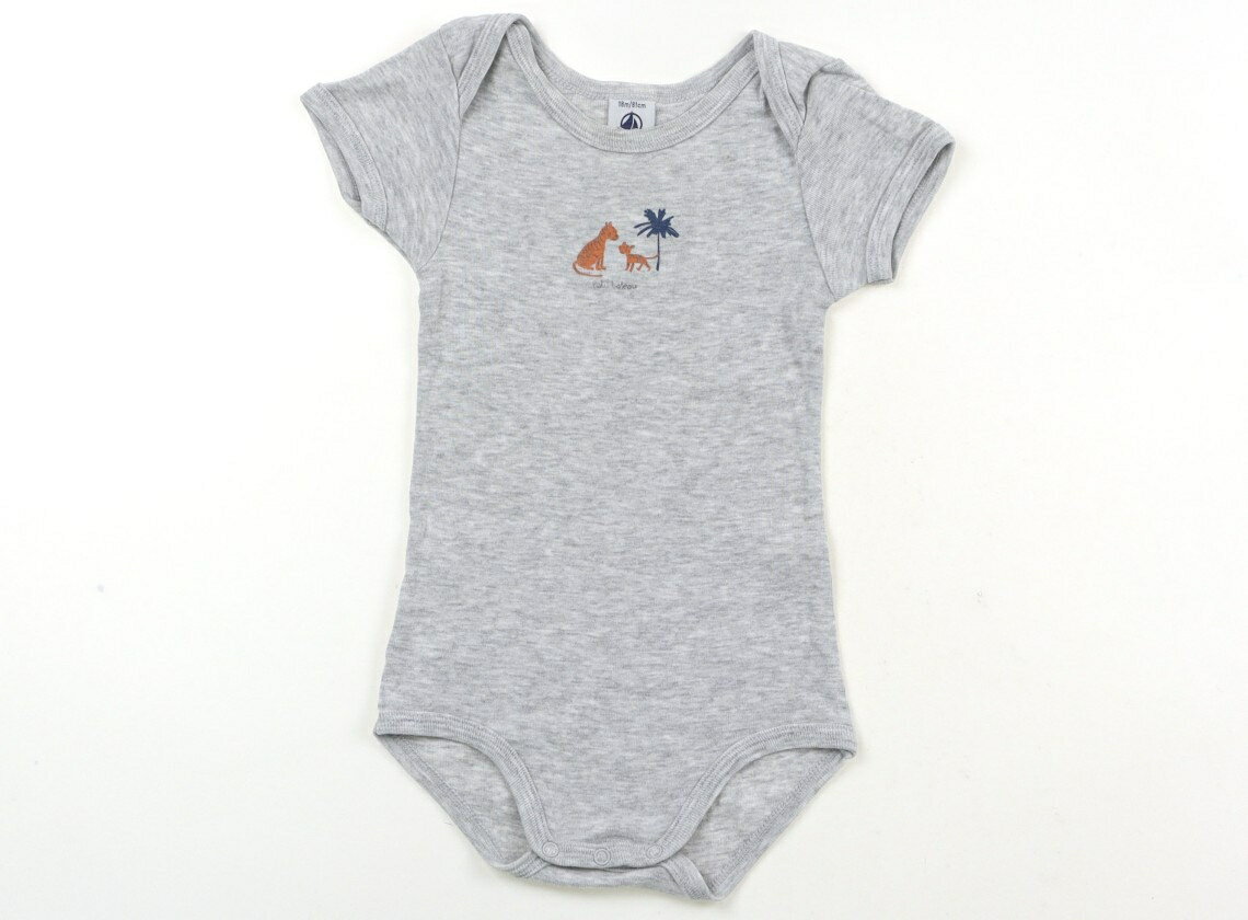 プチバトー PETIT BATEAU ロンパース 80 男の子 グレー・トラ柄 子供服 ベビー服 キッズ アウトレット ユーズド 【中古】キッズ・ベビー・マタニティ