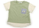 スラップスリップ SLAP SLIP Tシャツ・カットソー 110 男の子 抹茶色・クリーム 子供服 ベビー服 キッズ アウトレット ユーズド 【中古】キッズ・ベビー・マタニティ