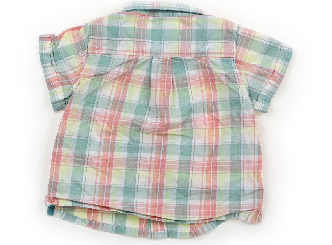 プチバトー PETIT BATEAU シャツ・ブラウス 70 男の子 ピンク　エメラルドグリーン　黄色　チェック 子供服 ベビー服 キッズ アウトレット ユーズド 【中古】キッズ・ベビー・マタニティ 2