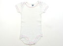 プチバトー PETIT BATEAU ロンパース 80 女の子 白、ピンク 子供服 ベビー服 キッズ アウトレット ユーズド 【中古】キッズ・ベビー・マタニティ