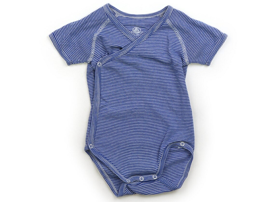 プチバトー PETIT BATEAU ロンパース 70 男の子 青白ボーダー 子供服 ベビー服 キッズ アウトレット ユーズド 【中古】キッズ・ベビー・マタニティ
