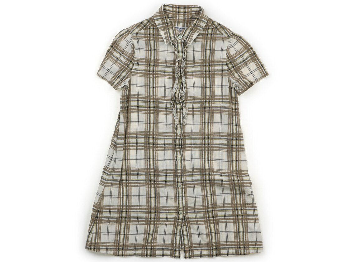コムサデモード COMME CA DU MODE ワンピース 120 女の子 オフホワイト・ベージュ・チェック 子供服 ベビー服 キッズ アウトレット ユーズド 【中古】キッズ・ベビー・マタニティ