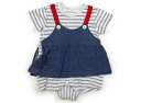 アンパサンド ampersand ロンパース 80 女の子 ボーダー白グレー ネイビー 子供服 ベビー服 キッズ アウトレット ユーズド 【中古】キッズ・ベビー...