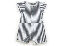プチバトー PETIT BATEAU カバーオール 60 女の子 ボーダー、白黒 ハート柄 子供服 ベビー服 キッズ アウトレット ユーズド 【中古】キッズ・ベ...