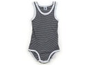 プチバトー PETIT BATEAU ロンパース 80 男の子 黒白、ボーダー 子供服 ベビー服 キッズ アウトレット ユーズド 【中古】キッズ・ベビー・マタニ...