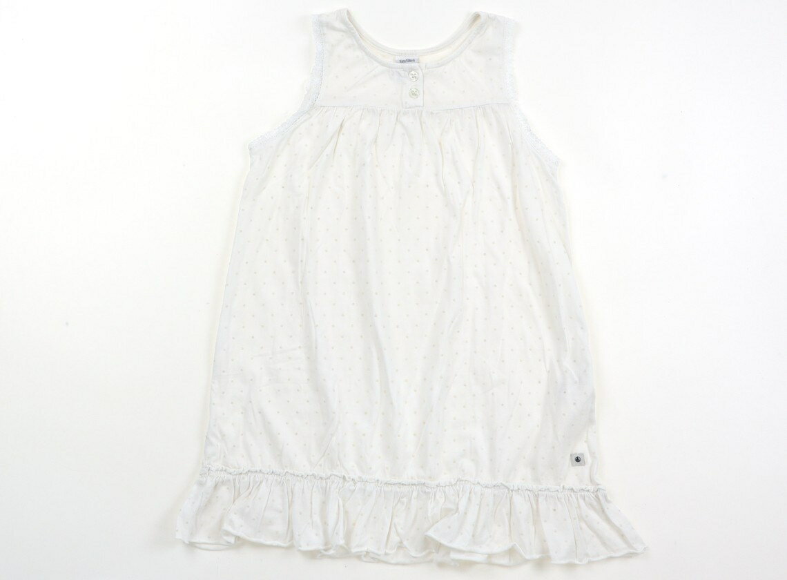 プチバトー PETIT BATEAU ワンピース 100 女の子 白・ベージュ・ドット 子供服 ベビー服 キッズ アウトレット ユーズド 【中古】キッズ・ベビー・マタニティ