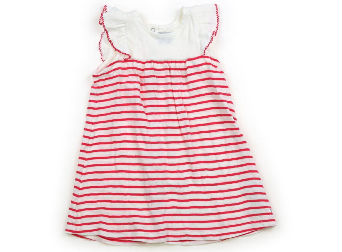 プチバトー PETIT BATEAU ワンピース 70 女の子 フューシャピンク・ボーダー 子供服 ベビー服 キッズ アウトレット ユーズド 【中古】キッズ・ベビー・マタニティ