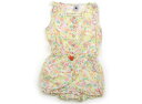 プチバトー PETIT BATEAU カバーオール 80 女の子 白、黄色・ピンク花柄 子供服 ベビー服 キッズ アウトレット ユーズド 【中古】キッズ・ベビー...