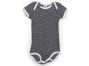 プチバトー PETIT BATEAU ロンパース 80 男の子 ネイビー・ホワイトボーダー 子供服 ベビー服 キッズ アウトレット ユーズド 【中古】キッズ・ベ...