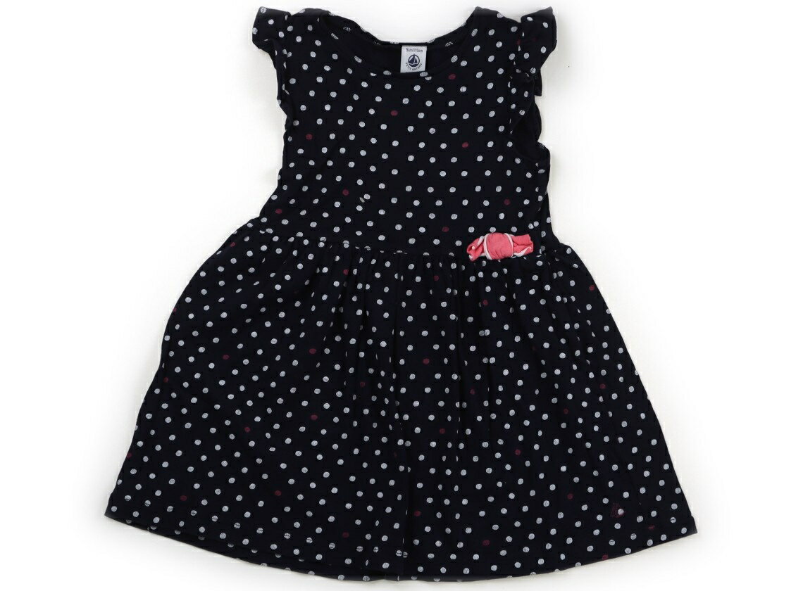 プチバトー PETIT BATEAU ワンピース 110 女の子 ネイビー・ホワイト×レッドドット 子供服 ベビー服 キッズ アウトレット ユーズド 【中古】キッズ・ベビー・マタニティ