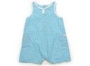 プチバトー PETIT BATEAU カバーオール 60 男の子 水色白、チェック柄 子供服 ベビー服 キッズ アウトレット ユーズド 【中古】キッズ・ベビー・...
