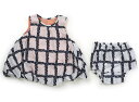 アプレレクール apres les cours チュニック 80 女の子 ホワイト×ネイビー花柄格子/サーモンピンク 子供服 ベビー服 キッズ アウトレット ユーズド 【中古】キッズ・ベビー・マタニティ