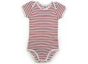 プチバトー PETIT BATEAU ロンパース 95 女の子 ボーダー柄レッドホワイト 子供服 ベビー服 キッズ アウトレット ユーズド 【中古】キッズ・ベビ...